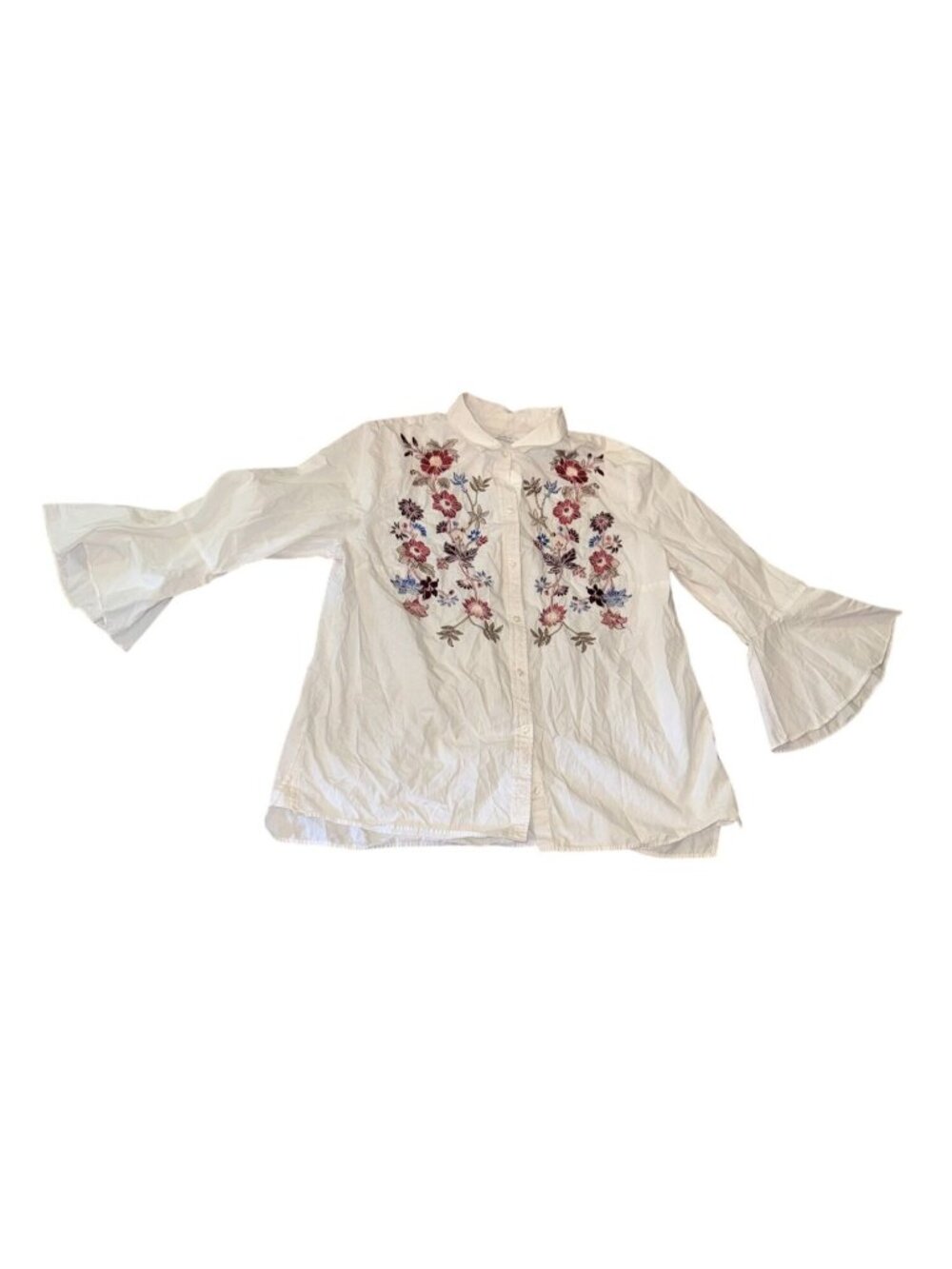 Charter Club Embroidered Relaxed Fit Shirt Size 16